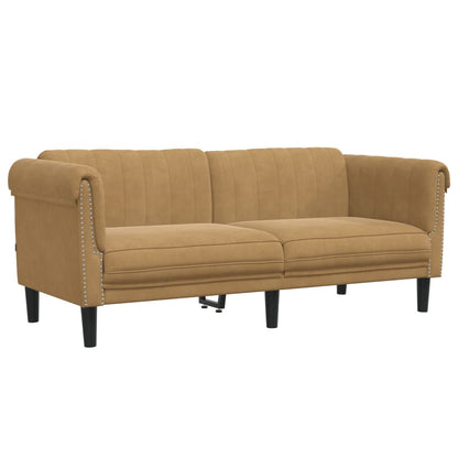 2-Sitzer Sofa Braun Kunstleder Wildleder-Optik