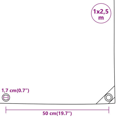 Abdeckplane Grau 1x2,5 m 650 g/m²