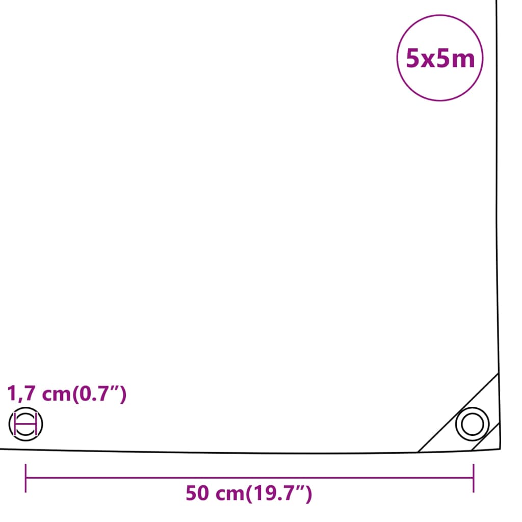 Abdeckplane Grau 5x5 m 650 g/m²