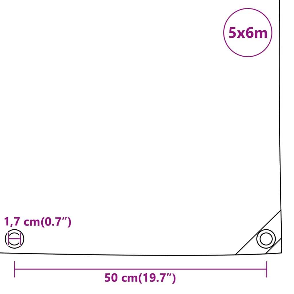 Abdeckplane Grau 5x6 m 650 g/m²