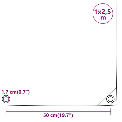 Abdeckplane Grün 1x2,5 m 650 g/m²