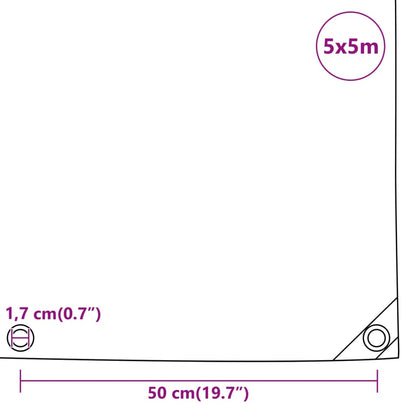 Abdeckplane Blau 5x5 m 650 g/m²