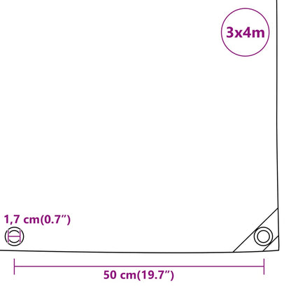 Abdeckplane Anthrazit 3x4 m 650 g/m²