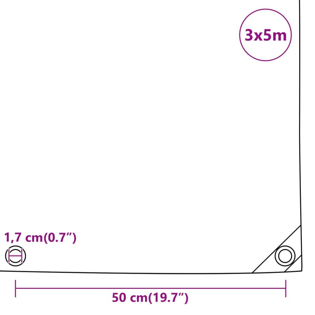 Abdeckplane Anthrazit 3x5 m 650 g/m²