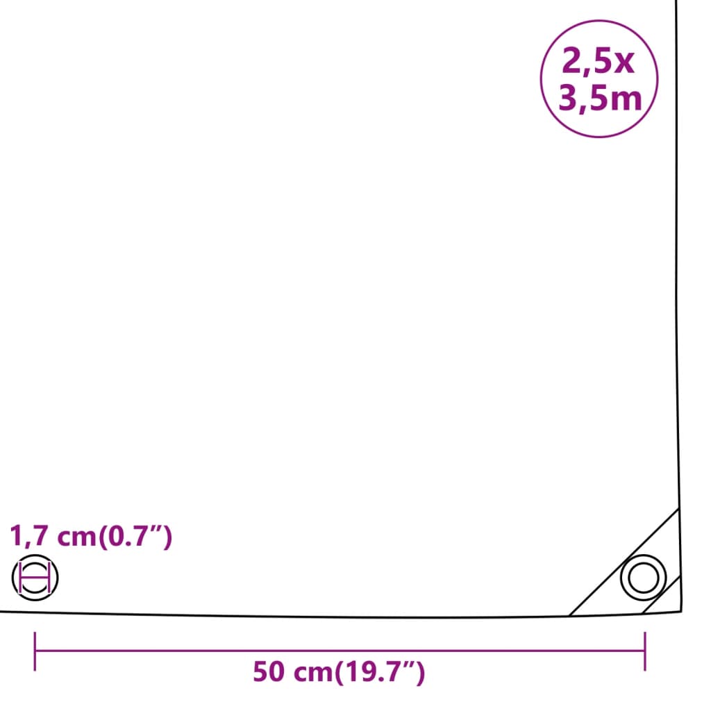 Abdeckplane Anthrazit 2,5x3,5 m 650 g/m²