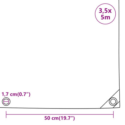 Abdeckplane Anthrazit 3,5x5 m 650 g/m²