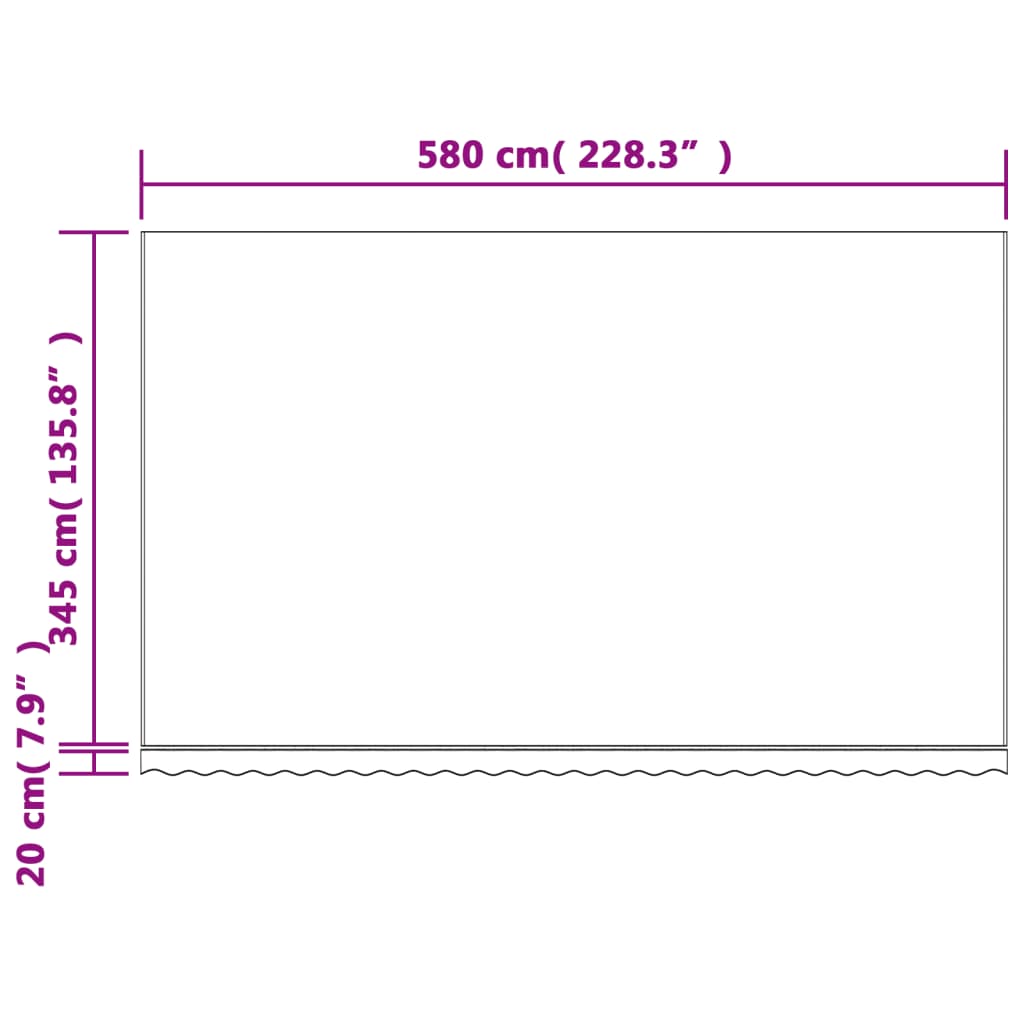 Markisenbespannung Rot und Weiß Gestreift 6x3,5 m