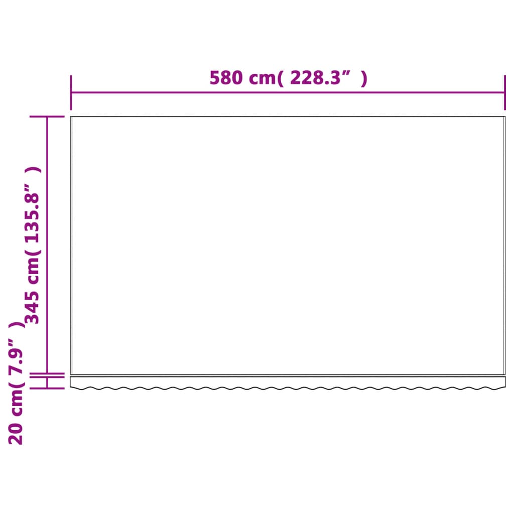 Markisenbespannung Mehrfarbig Gestreift 6x3,5 m