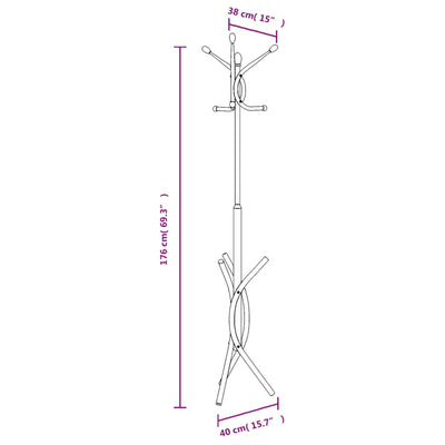 Garderobenständer Weiß 176 cm Pulverbeschichtetes Eisen