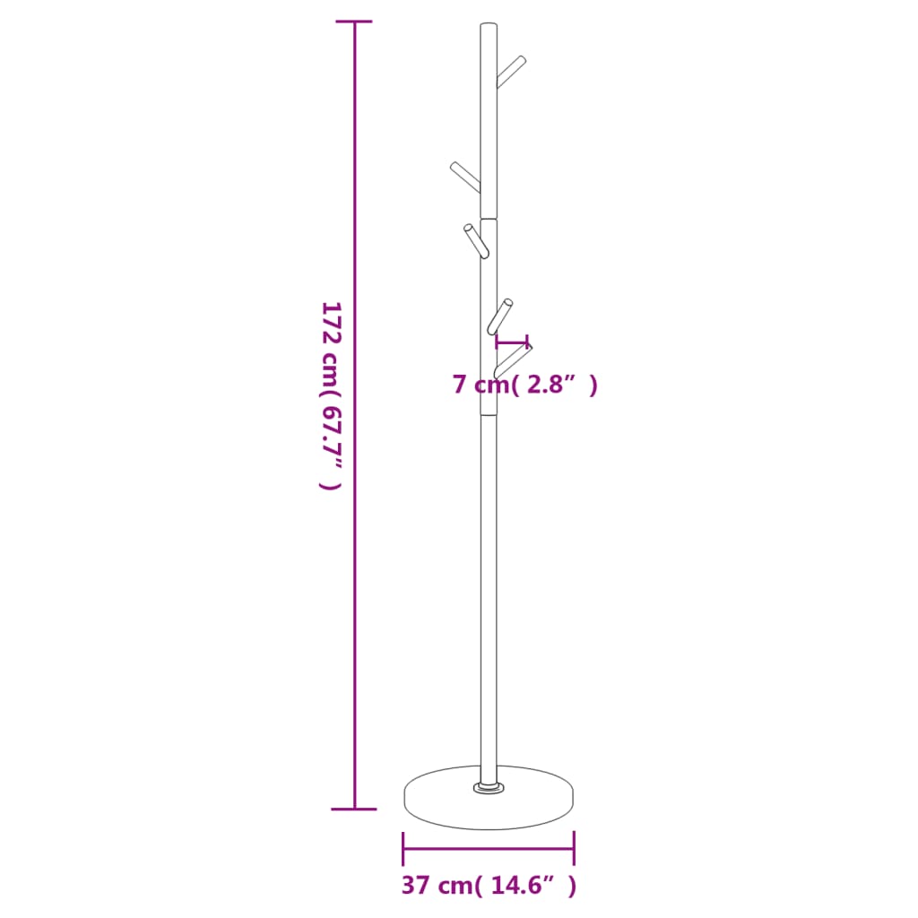 Garderobenständer Weiß 172 cm Pulverbeschichtetes Eisen