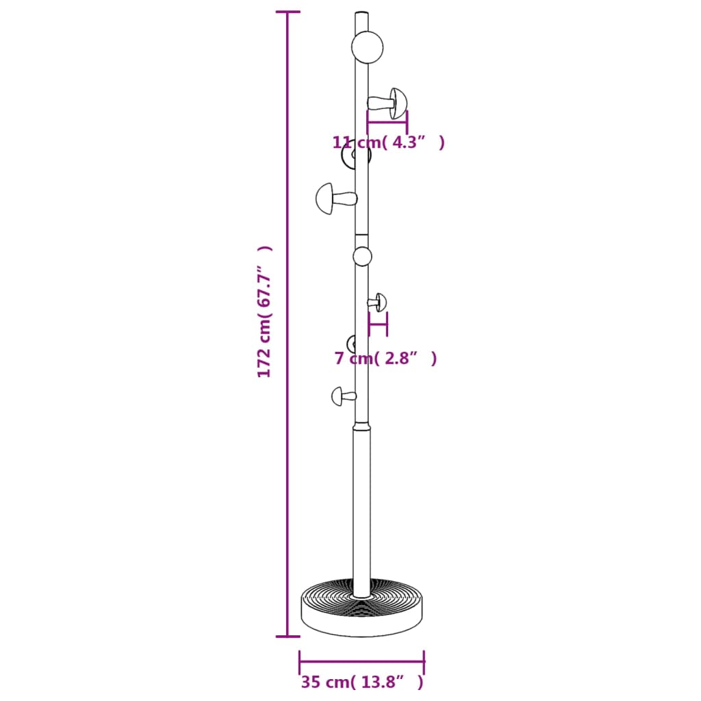 Garderobenständer Rosa 172 cm Pulverbeschichtetes Eisen