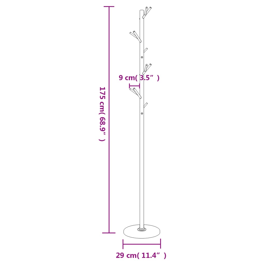 Garderobenständer Weiß 175 cm Pulverbeschichtetes Eisen