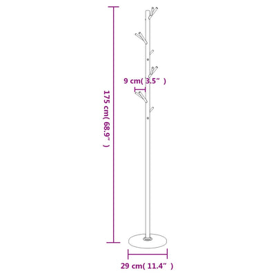 Garderobenständer Weiß 175 cm Pulverbeschichtetes Eisen