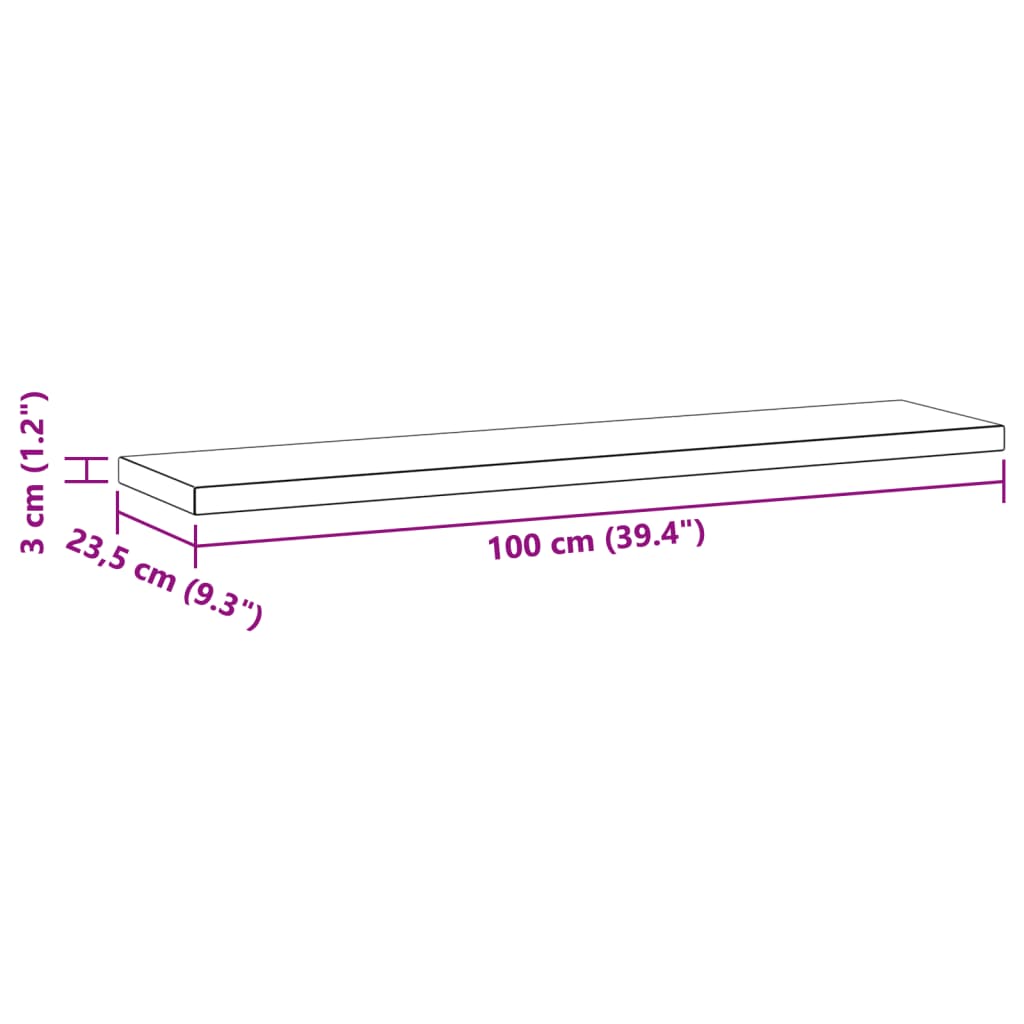 Wandregale 2 Stk. 100x23,5x3 cm Silbern Edelstahl