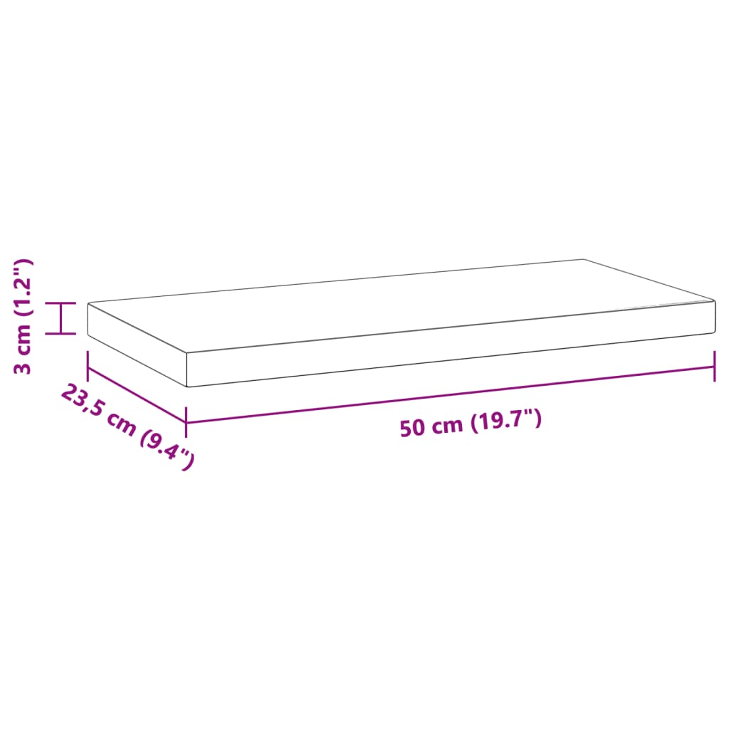 Wandregale 2 Stk. 50x23,5x3 cm Silbern Edelstahl