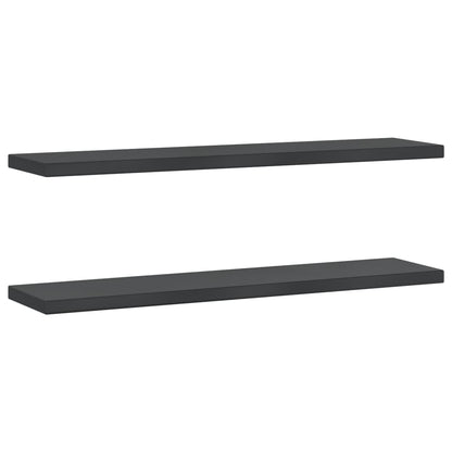 Wandregale 2 Stk. 100x23,5x3 cm Schwarz Edelstahl