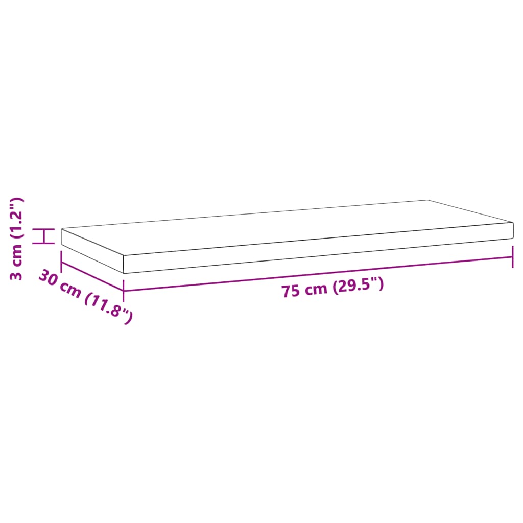 Wandregale 2 Stk. 75x30x3 cm Schwarz Edelstahl