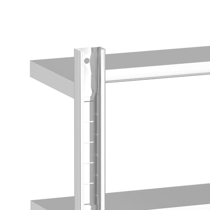 Wandregal mit 2 Böden 50x23,5x60 cm Silbern Edelstahl