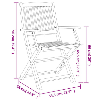 Gartenstühle 6 Stk. Klappbar 54,5x58x90 cm Massivholz Akazie