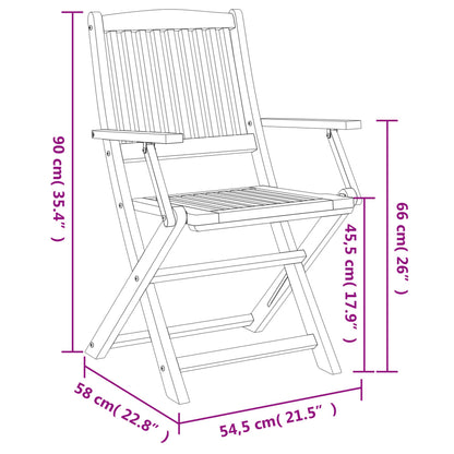 Gartenstühle 8 Stk. Klappbar 54,5x58x90 cm Massivholz Akazie