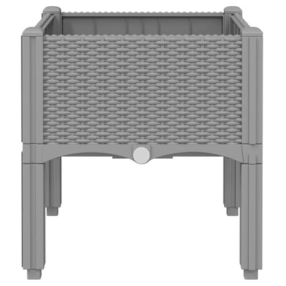 Pflanzkasten mit Beinen Hellgrau 40x40x42 cm PP
