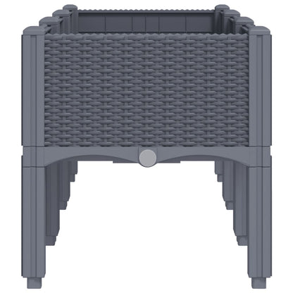 Pflanzkasten mit Beinen Grau 120x40x42 cm PP