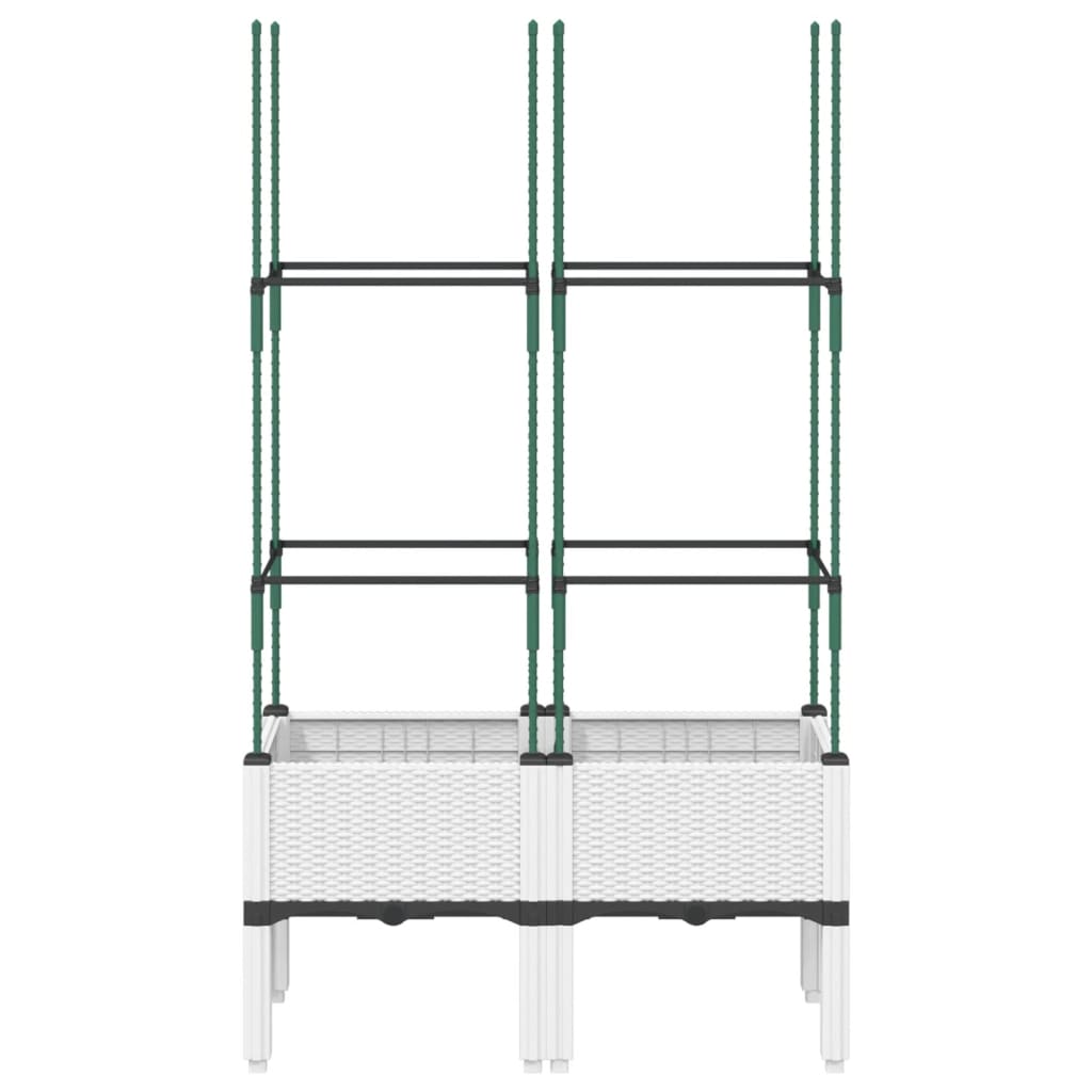 Pflanzkübel mit Rankgitter Weiß 80x40x142,5 cm PP