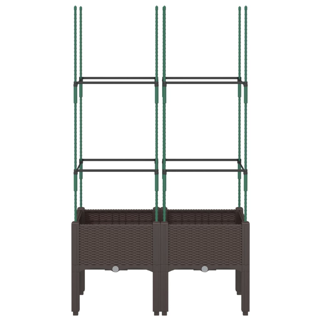 Pflanzkübel mit Rankgitter Braun 80x40x142,5 cm PP