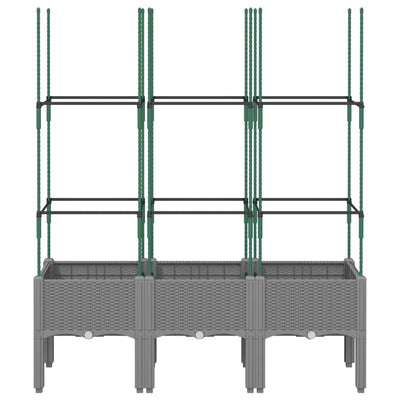 Pflanzkübel mit Rankgitter Hellgrau 120x40x142,5 cm PP