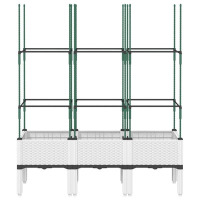 Pflanzkübel mit Rankgitter Weiß 120x40x142,5 cm PP