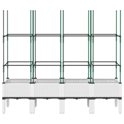 Pflanzkübel mit Rankgitter Weiß 160x40x142,5 cm PP