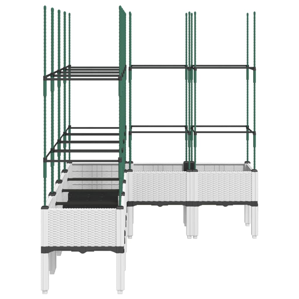 Pflanzkübel mit Rankgitter Weiß 160x120x142,5 cm PP