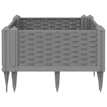 Pflanzkasten mit Erdspießen Hellgrau 42,5x42,5x28,5 cm PP