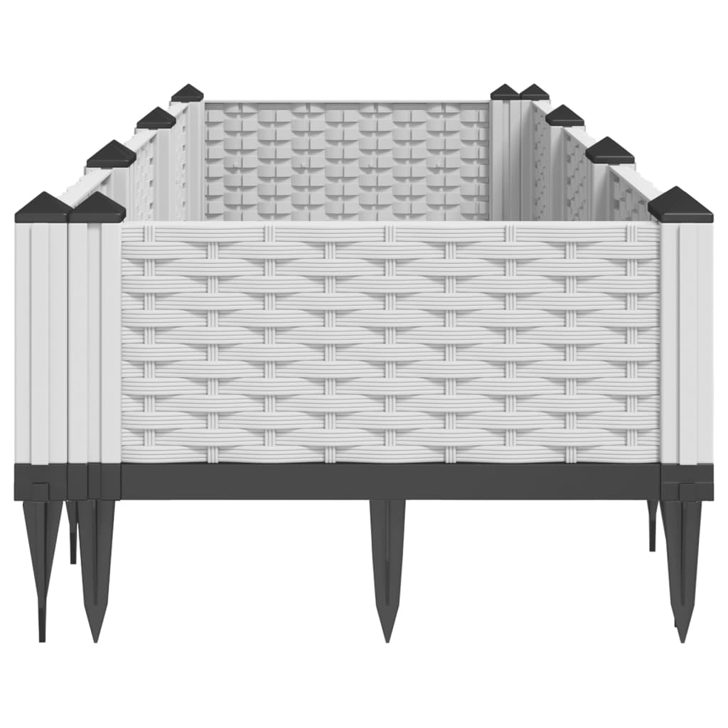 Pflanzkasten mit Erdspießen Weiß 125x40x28,5 cm PP