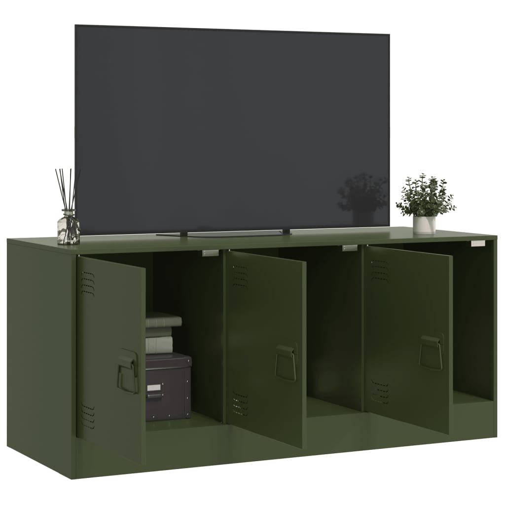 TV-Schrank Olivgrün 99x39x44 cm Stahl