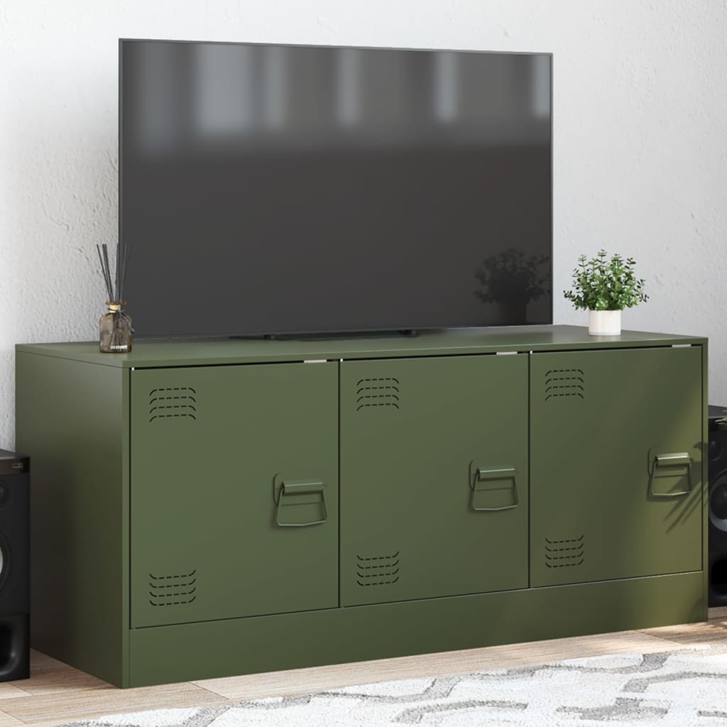 TV-Schrank Olivgrün 99x39x44 cm Stahl