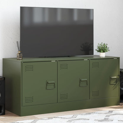 TV-Schrank Olivgrün 99x39x44 cm Stahl