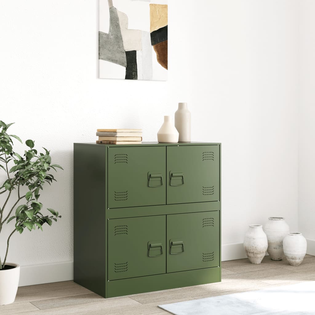 Sideboard Olivgrün 67x39x73 cm Stahl