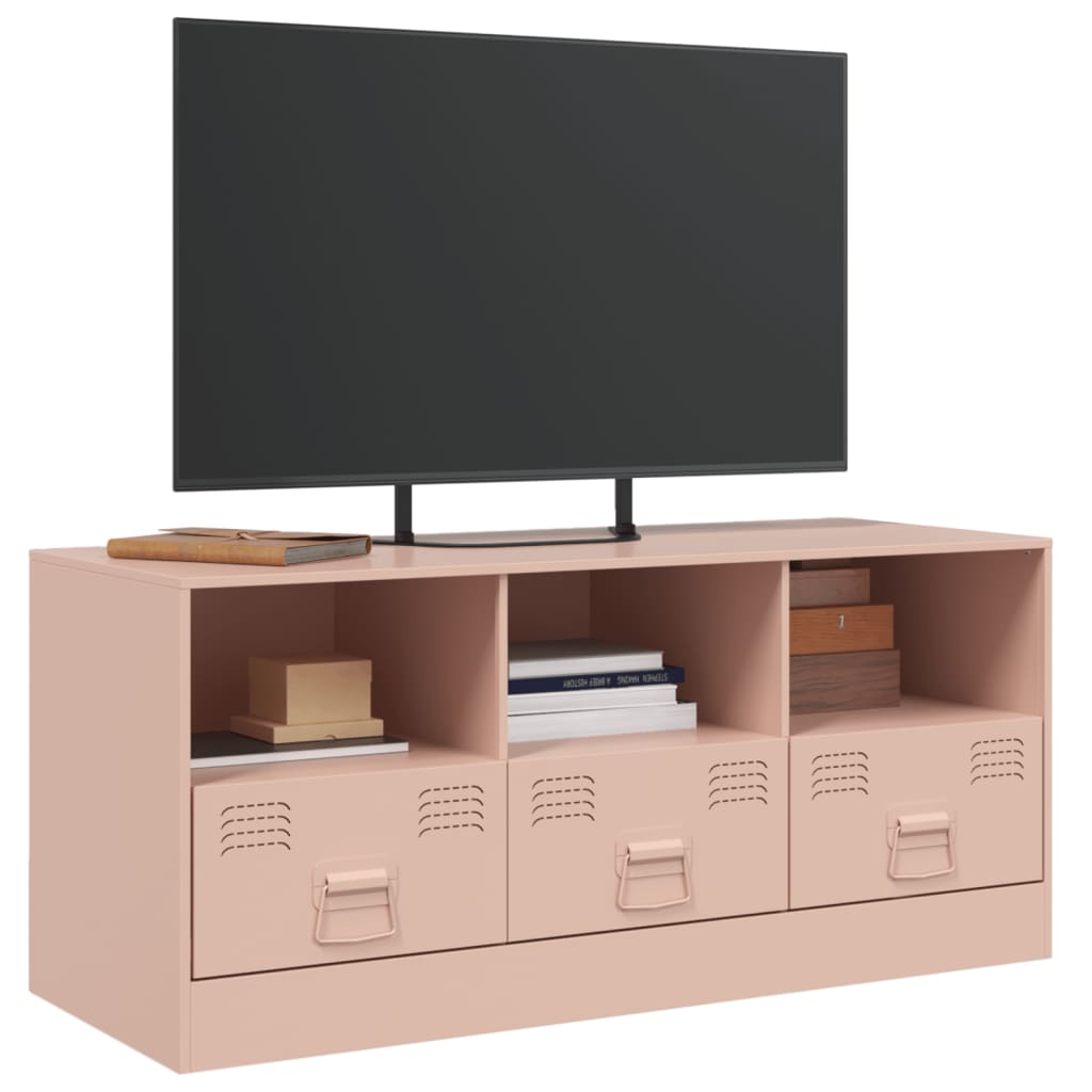 TV-Schrank Rosa 99x39x44 cm Stahl