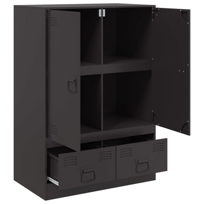 Highboard Schwarz 67x39x95 cm Stahl