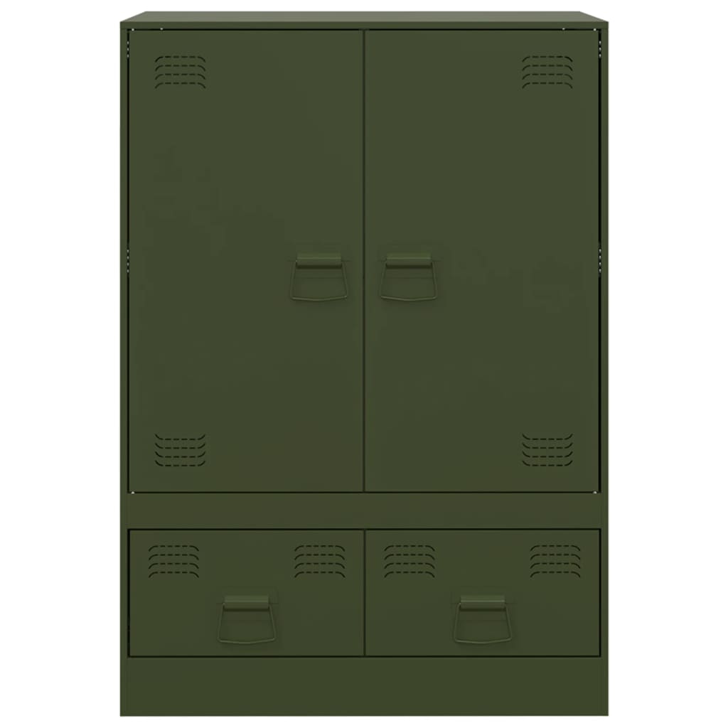 Highboard Olivgrün 67x39x95 cm Stahl