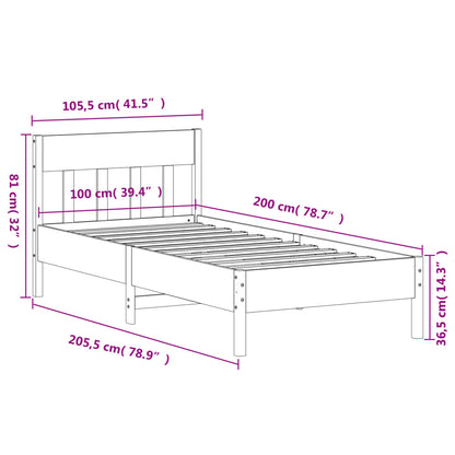 Massivholzbett ohne Matratze 100x200 cm Kiefernholz