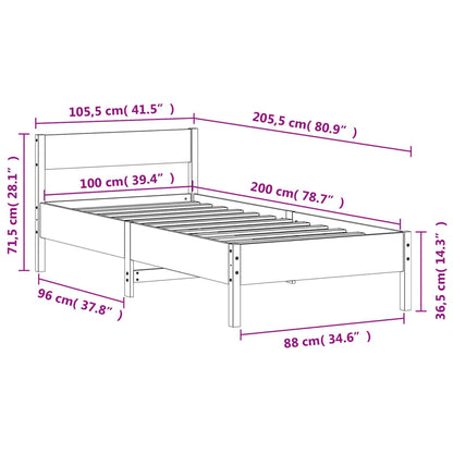 Massivholzbett ohne Matratze 100x200 cm Kiefernholz