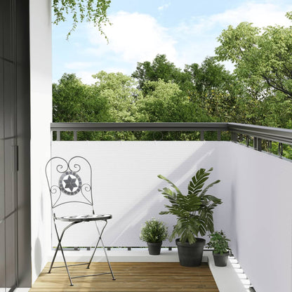 Balkon-Sichtschutz Weiß 300x80 cm Poly Rattan