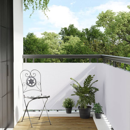 Balkon-Sichtschutz Weiß 300x90 cm Poly Rattan