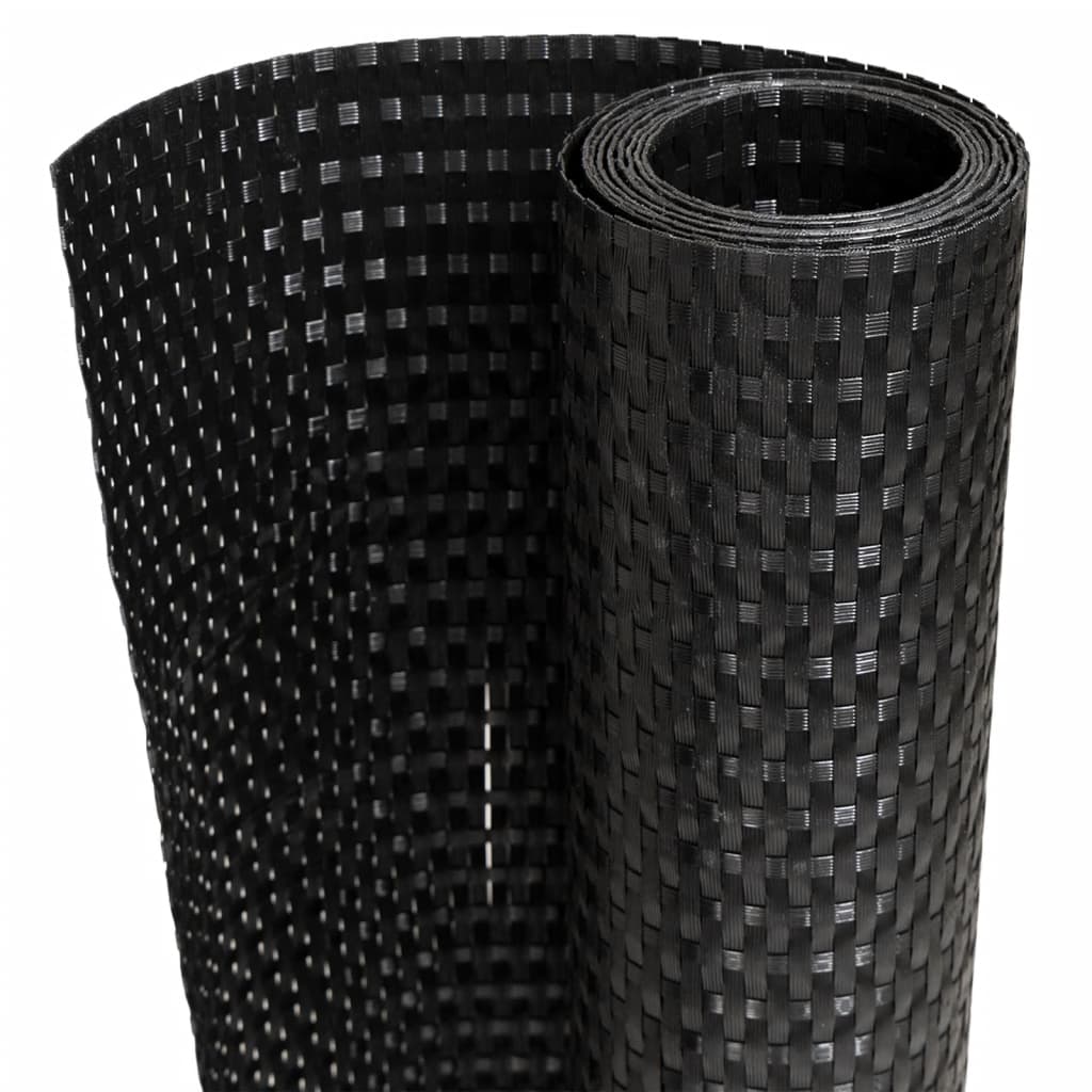 Balkon-Sichtschutz Schwarz 300x80 cm Poly Rattan