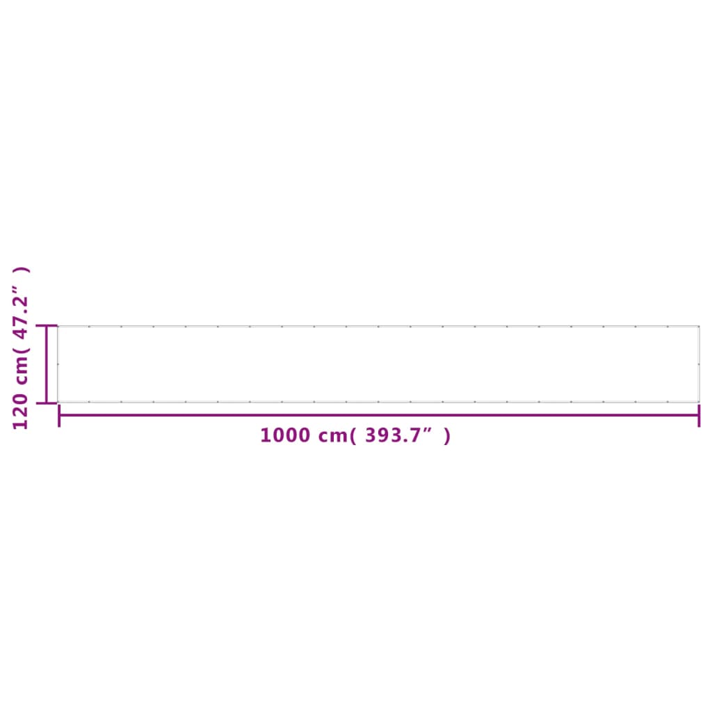 Balkon-Sichtschutz Weiß 120x1000 cm 100 % Polyester-Oxford