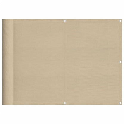 Balkon-Sichtschutz Beige 75x700 cm 100 % Polyester-Oxford