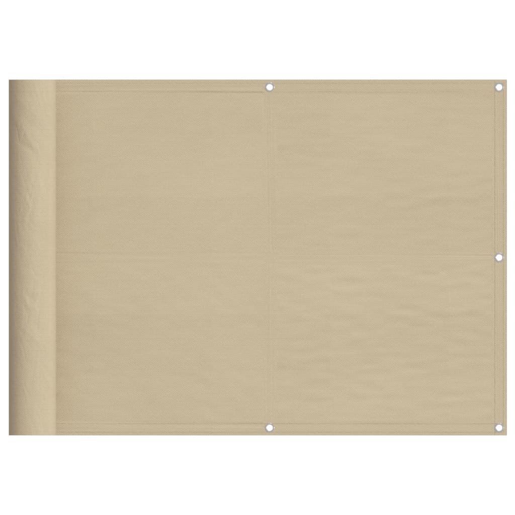 Balkon-Sichtschutz Beige 75x800 cm 100 % Polyester-Oxford