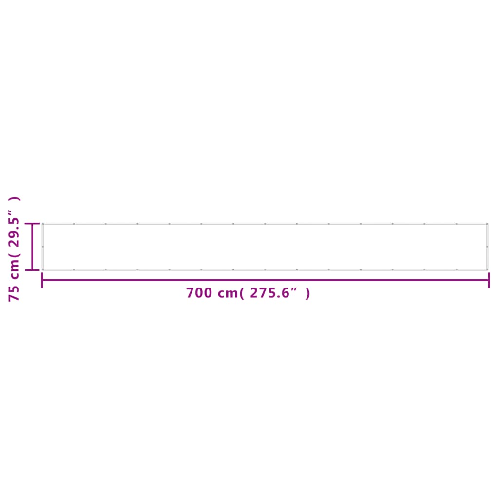 Balkon-Sichtschutz Braun 75x700 cm 100 % Polyester-Oxford